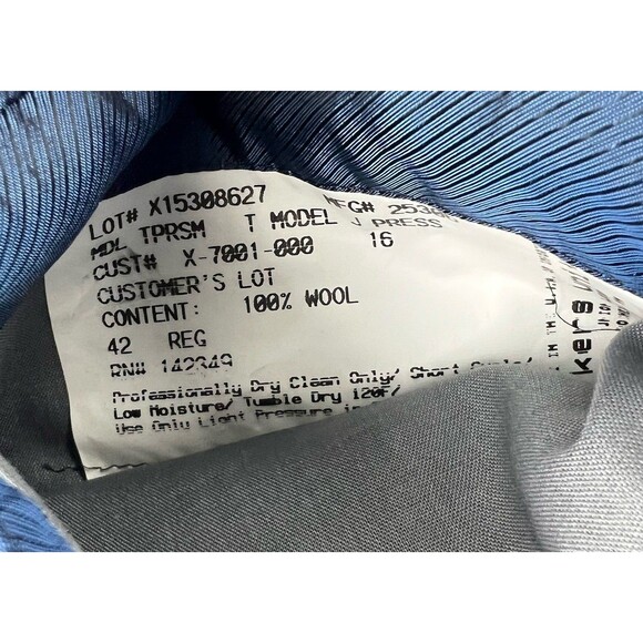 J. Press Mens Navy Blue Blazer Mens 42R Wool 3 Button 2 Roll Gold Buttons - Picture 13 of 14